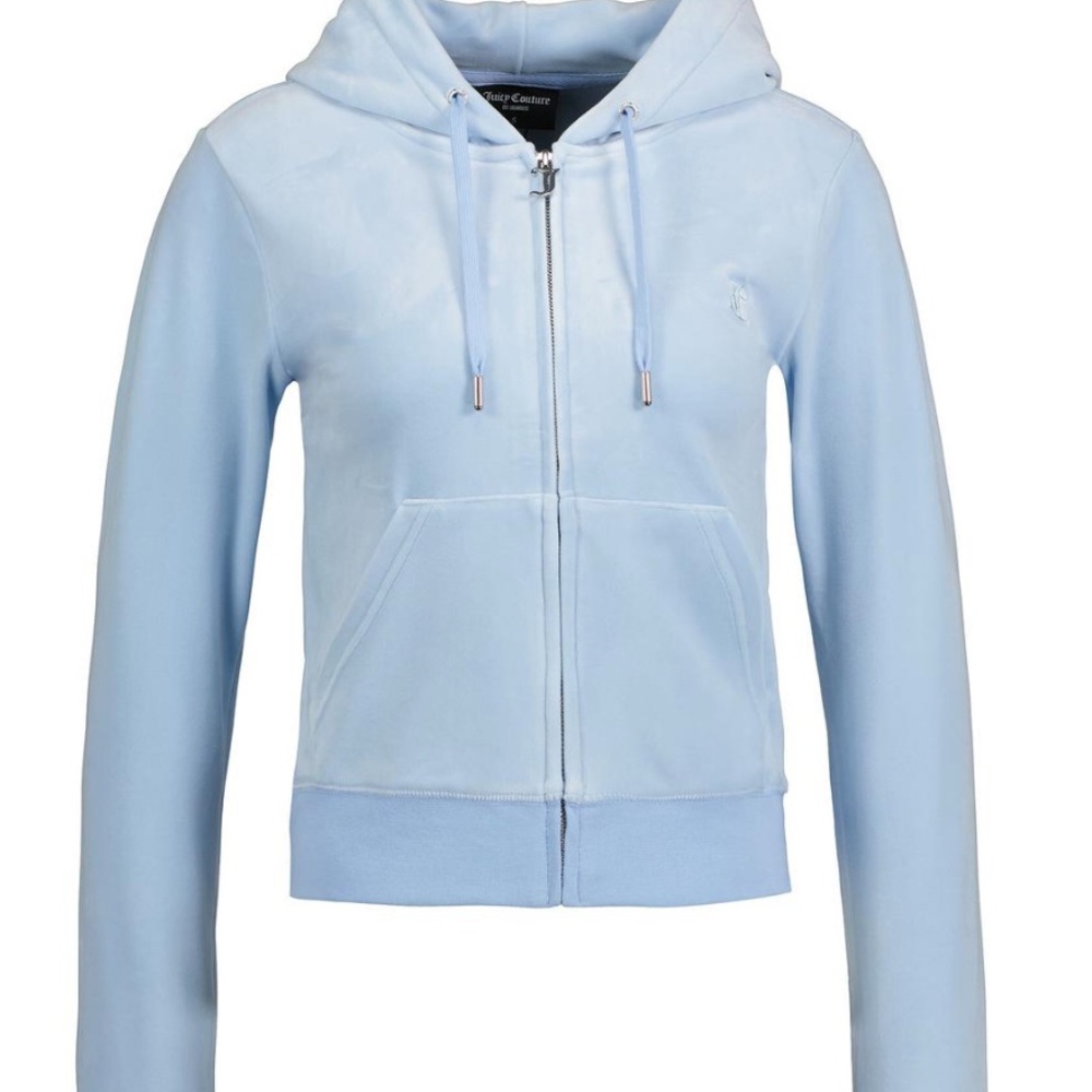 Juicy Couture Blue Zippered Fitted Hoodie